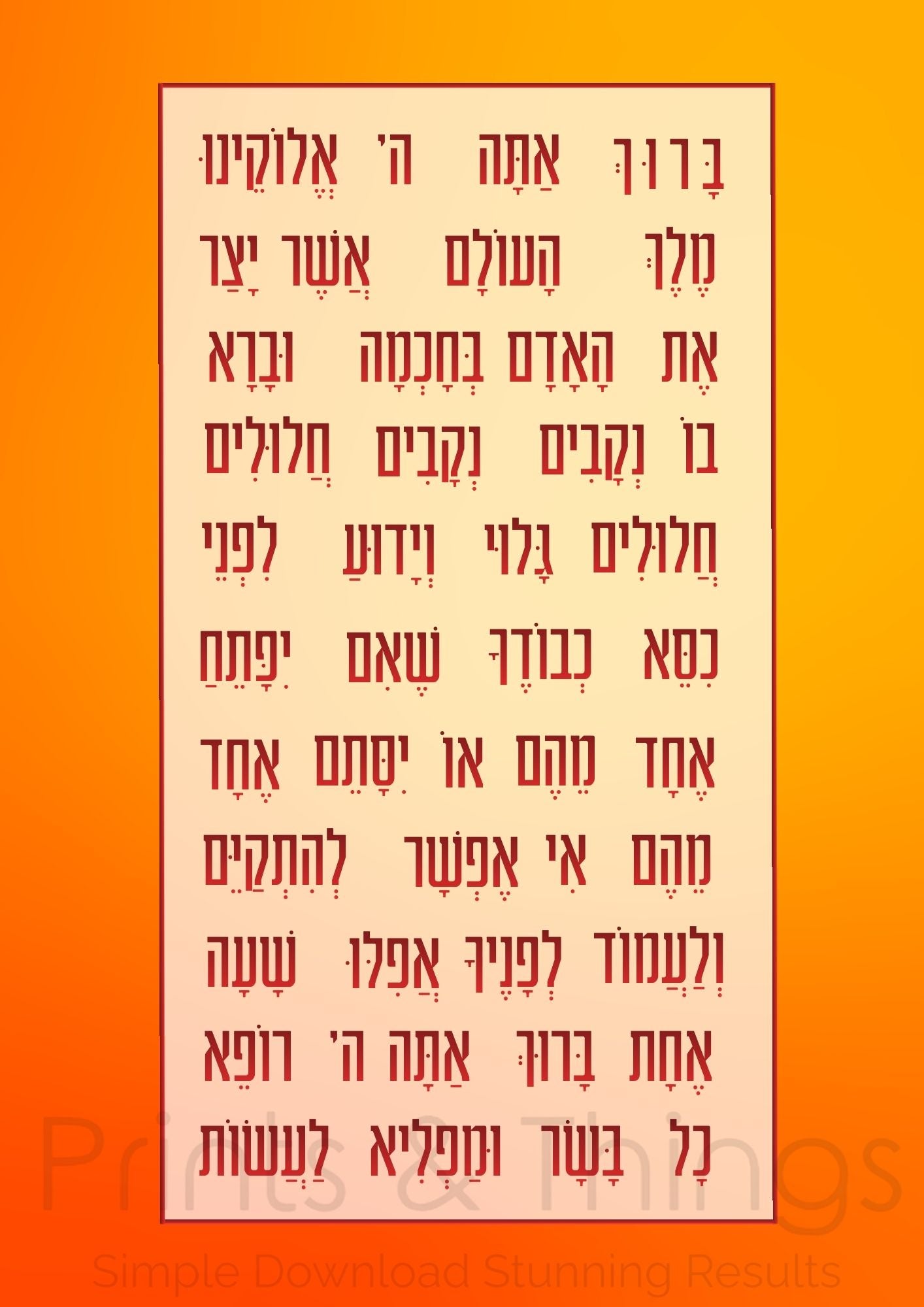 Asher Yatzar Gradient - Ashkenaz