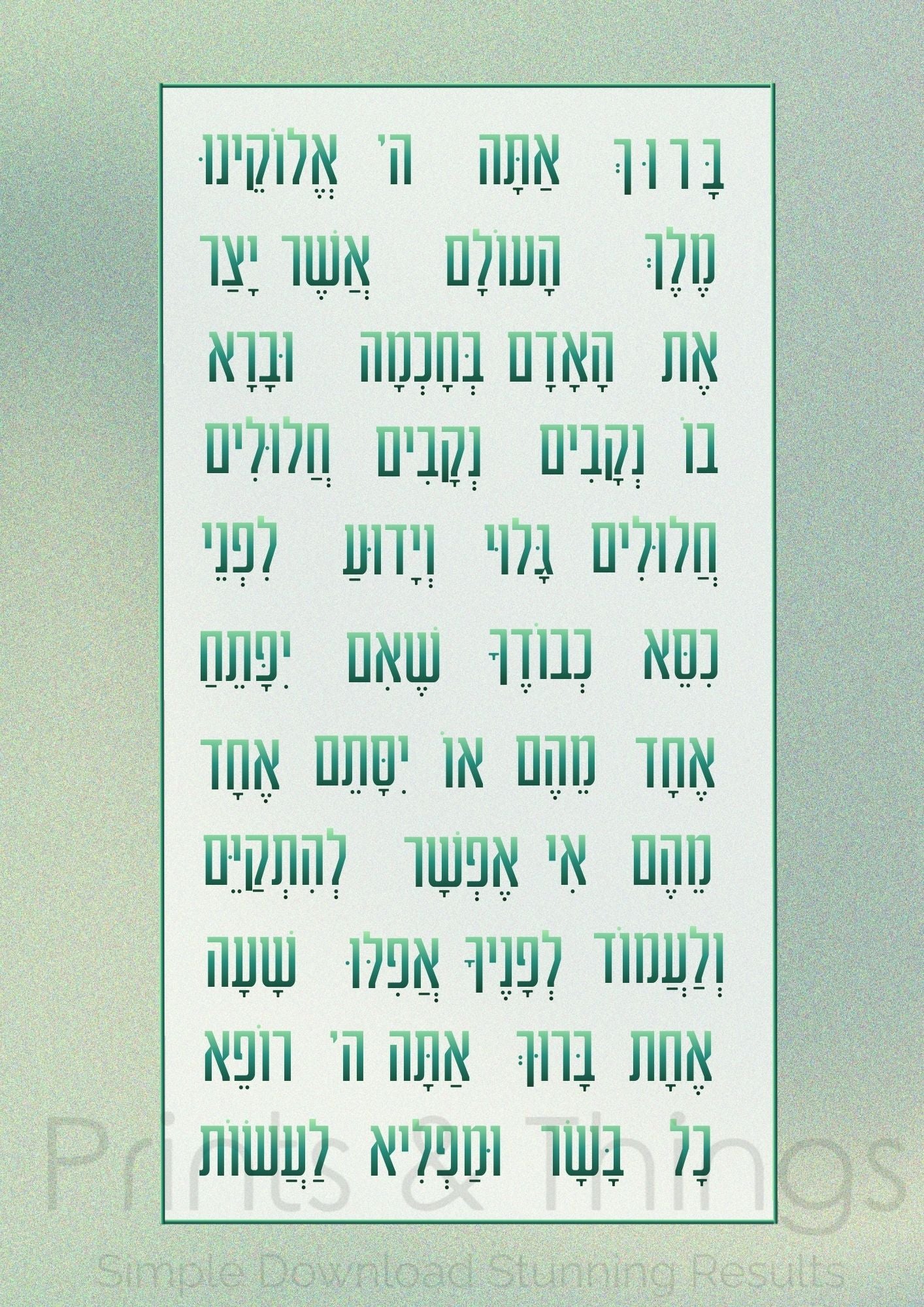 Asher Yatzar Gradient - Ashkenaz